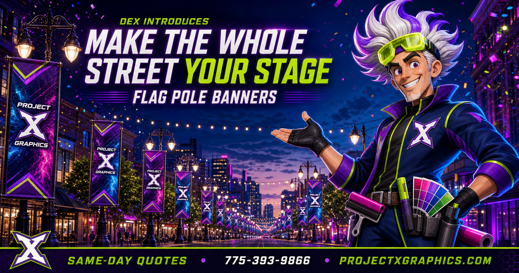 flag pole banners project by Project X Graphics